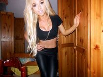 Blonde teen takes off
